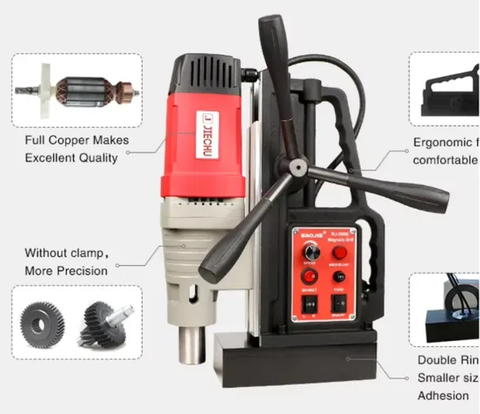 Potente taladro magnético de 50 mm con panel de control fácil de usar