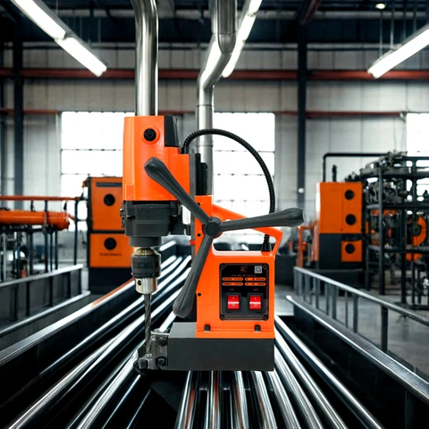 Potente taladro magnético con recorrido máximo de 145 mm