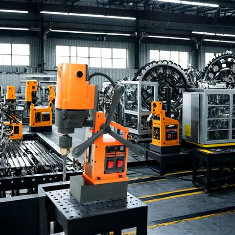 Taladro eléctrico industrial con base magnética para mayor eficiencia